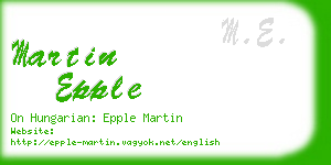 martin epple business card